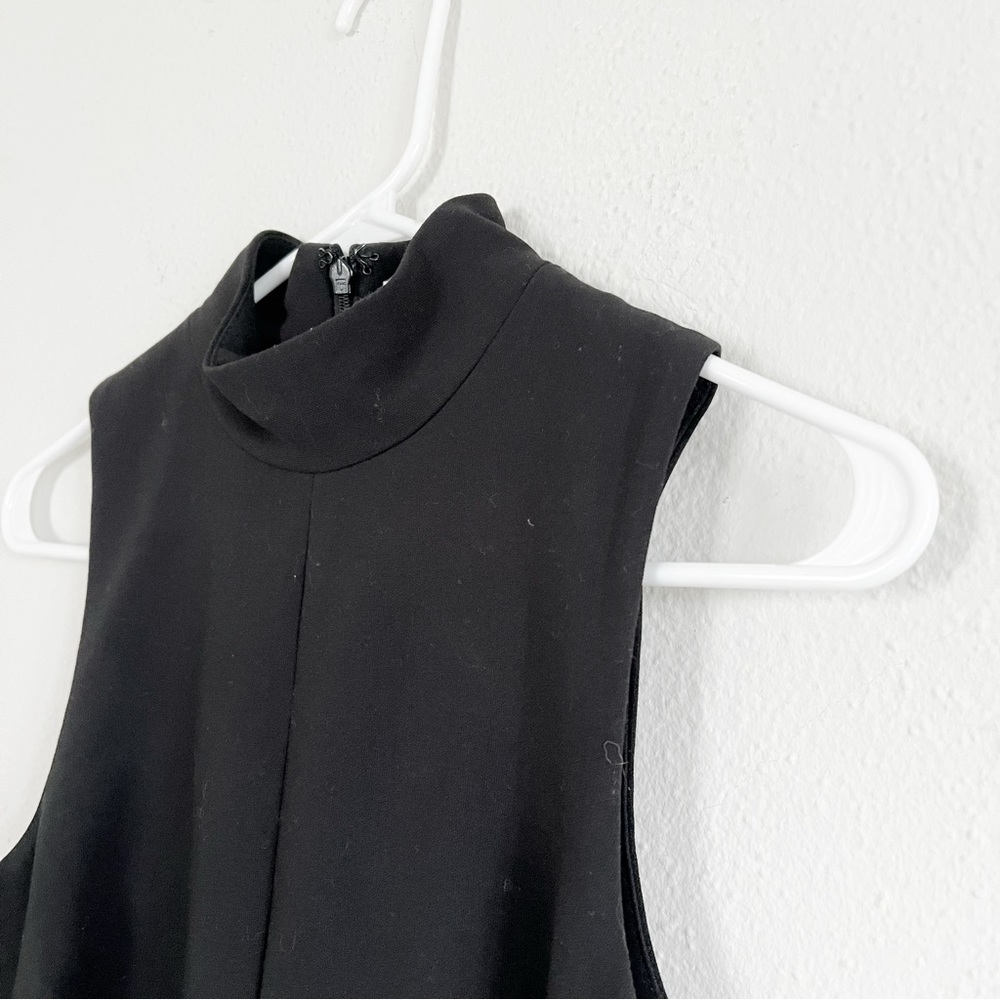 mock neck little black dress sleeveless sheath high collar cheongsam style 8 - Picture 3 of 9